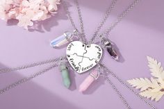 💖FRIENDSHIP NECKLACE: Specially designed for girls who have best friends and love their best friends.Not only trendy necklaces with sweet saying "best friend forever and ever", but also carries your love everywhere goes. 💖PROTECTION PENDANT: Crystal Point is regarding as one powerful protection stone as it absorbs negative energy of people to release mental stress and promote emotional well-being. 💖NOTE: Crystal Point can not replace. 💖PACKET:  1 set (2,3 or 4pcs)necklaces, come with a box, 4 Person Friendship Necklace, 4 Best Friend Necklaces, Matching Necklaces For 3 Best Friends, Cheap Hand-strung Beaded Necklaces For Friendship, 4 Piece Bff Necklace, 4 Way Friendship Necklace, Bff Necklaces For 4 Girls Bffs, Bff Jewelry For 4, Best Friend Necklaces For 4 People