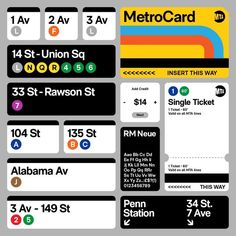 the metro card has been changed to include several different colors and numbers, including one for each