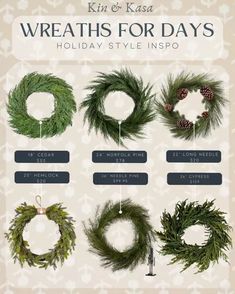 Holliday Style Inspo How To Make An Evergreen Wreath, Greenery Christmas, Cedar Wreath, Norfolk Pine, Crate Barrel, Wreaths And Garlands, White Pine, Holiday Style