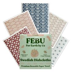 five different patterns and colors for fabric by us