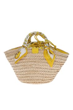 This small Kendra bag in woven straw features the calfskin DG logo and printed silk twill embellishment wrapped around the handles. Leather trim Lined Straw H28 x W35 x D16 cm Made in Italy Designer Straw Bag With Handles For Vacation, Designer Straw Basket Bag With Leather Handles, Designer Straw Basket Bag With Braided Handles, Designer Travel Straw Bag With Handles, Designer Natural Woven Straw Bag, Designer Woven Straw Travel Bag, Designer Woven Straw Bag With Double Handle, Designer Straw Bag With Bamboo Handle For Shopping, Top Handle Straw Bag With Intrecciato Weave