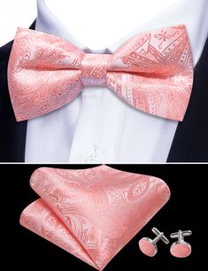 Brand: Barry Wang Excellent Material: 100% Handmade Silk What You Get: Same Design Pre-tied Bow tie, Pocket Square & Cufflinks Size: Bowtie in 4.8" Length & 2.36" width, pocket square in 9"x 9"size.For More Quality Stylish Bowties with Unbeatable Price, Please Click Our shop to Check More.With So Much Choice and Impeccable Quality, There's No Excuse Not to Have A Superb Selection in Your Wardrobe. Occasion: Perfect for Daily Dress, Business, Office, Meeting, Birthday, Wedding, Engagement, Ball P Dress Business, Tie Bow Tie, Office Meeting, Pre Tied Bow Tie, Cufflink Set, Tie Bow, Pink Paisley, Daily Dress, Pocket Square