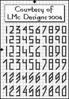 the numbers and letters are shown in black on a white grid background with arrows pointing to them