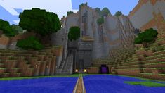 the entrance to a cave in minecraft