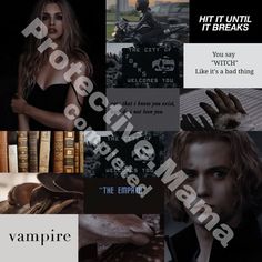 a collage of photos with the words vampire written on them and images of people