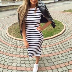 Casual dress 🚶‍♀️for summer high quality and free shipping 🚚 fast delivery 🚀 our payment is scured 🔐order now 👉🏻 https://queensdresses.com Knee Length Dresses Casual, Adidas Dress, Fitted Bodycon Dress, Striped Bodycon Dress, Short Bodycon Dress, Womens Sheath Dress, White Bodycon, Cotton Sundress, Summer Fashion Dresses