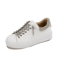 If you want to add just a little sparkle to your classic tennies (tennis shoes), we adore the EVALIA sneakers with a rhinestone bedazzled heel tab and to-die-for rhinestone covered shoe laces. These are too cute to play around with so we recommened lacing them to your desired fit and slipping them on and off for casual wear. Toe: round Heel Height: 2 inches Platform Height: 1.25 inches Materials: faux leather Insole: memory foam padded removable insole Outsole: rubber Shoe Lover, Preppy Style, Tennis Shoes, Sneakers Black, Online Boutique, Perfect Pair, Shoe Laces, Women's Shoes, Memory Foam