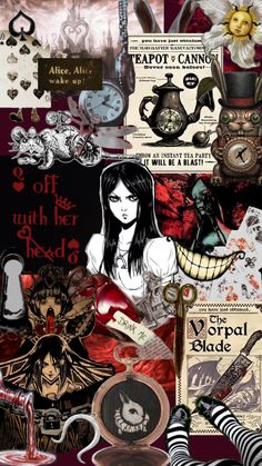 a collage of various items including an image of a woman with long black hair