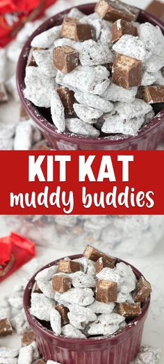 this kitkat muddy buddies recipe is so easy to make and it's perfect for the holidays