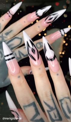 Jjk Themed Nails, Edgy Gel Nails, Anime Nail Designs, Sukuna Nails, Anime Nails Art, Da Fuq, Nails Goth