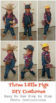 a collage of photos showing the steps to make a cowboy costume for a toddler