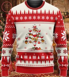 Wine Christmas Tree 2021 Ugly Sweater available in T-shirt, hoodie, tank top, longsleeve, multi color and size S M L XL XXL 3XL 4XL 5XL. Shipping from the US. Easy 30 day return policy - Shop now! 6.1-ounce, 100% cotton .Double-needle neck, sleeves and hem; Roomy Unisex Fit. Ash is 99% cotton, 1% poly; Sport Grey is 90% cotton, 10% poly; Dark Heather is 50% cotton, 50% polyester .Decoration type: Digital Print. Made by Gildan Wine Christmas Tree, Wine Christmas, Christmas Tree Sweater, Tree Sweater, Cozy Knit Sweater, Chic Sweaters, Christmas Wine, Sweater Gift, Wool Blend Sweater