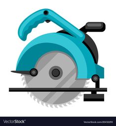 a blue circular saw on a white background