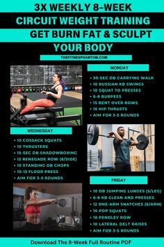 I’ve shared an 8-week full-body circuit weight training for all those fitness enthusiasts who are looking for a challenging and effective way to lose weight without losing muscles.