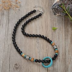 ProductNo SP240605D54T Adjustable Black Jewelry With Wooden Beads, Traditional Black Jewelry With Wooden Beads, Adjustable Black Beaded Necklace With Wooden Beads, Casual Black Beaded Necklace As Gift, Casual Black Beaded Necklace For Gift, Adjustable Black Wooden Beaded Necklace, Black Bohemian Beaded Necklaces, Bohemian Black Necklace With Round Beads, Black Wooden Beads Bohemian Style