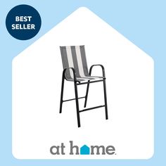 a black and white chair sitting on top of a blue background with the words best seller