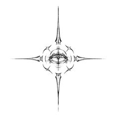 an eye is shown in the middle of a cross