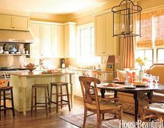 the kitchen is clean and ready to be used as a dining room or breakfast nook