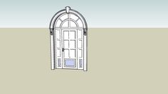 a drawing of an open door with a window on the top and bottom part of it