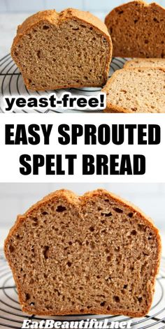 two pictures showing how to make an easy sprout bread with the text overlay