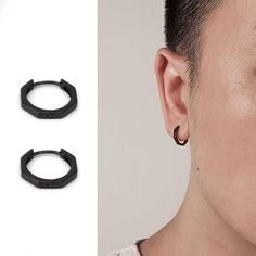 Type: Accessories
Material: Alloy, 925 silver
Diameter: 15mm
Warm tips: Before wearing earrings, you can wipe earrings down with alcohol to prevent allergies from pierced ears. Best Earrings For Men, Black Hoop Earrings, Black Earrings Men, Polygon Design, Earrings Men, Black Hoops Earrings, Best Earrings, Mens Earrings Hoop, Stud Earrings For Men