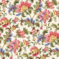 an image of a floral wallpaper with many different colors and designs on it's surface