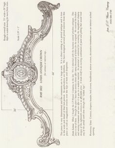 an old document with some writing on the front and back side, including a decorative design