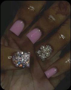 Shiny Nails Designs, Henna Nails, Acrylic Nail Set, Hard Nails, Colored Acrylic Nails, Girly Acrylic Nails, Dope Nail Designs, School Nails, Short Square Acrylic Nails