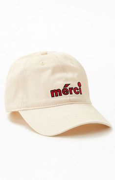 The Merci Dad Hat from PacSun makes for the perfect go-to when you're having a bad hair day. This classic dad hat features a canvas construction with a curved brim, custom embroidery on the front, breathable eyelets, and an adjustable strapback. Solid color dad hat Canvas construction Curved brim Front embroidery Breathable eyelets Adjustable strapback PacSun Womens Merci Dad Hat - Ivory Retro Adjustable Dad Hat With Curved Visor, Curved Brim Canvas Baseball Cap With Embroidered Logo, Retro Adjustable Dad Hat With Embroidered Logo, Trendy Beige Dad Hat For Summer, Canvas Hats With Embroidered Logo And Curved Brim, Canvas Hat With Embroidered Logo And Curved Brim, Retro Dad Hat With Curved Bill, Trendy Cream Baseball Cap With Curved Brim, Retro Adjustable Dad Hat With Curved Bill