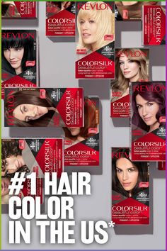 Revlon ColorSilk™ is the #1 hair color in the US.* Get 100% gray coverage   radiant, salon-quality color right at home. Leaves hair in better condition than before. Ammonia-free.** Keratin-infused. *Revlon Consumer Products Corporation’s calculation based in part on data reported by Circana, LLC, through its OmniMarket Service of Total US Multi-Outlet for Women’s Hair Coloring Category for the 52-week period ending 3-24-2024 using Revlon’s custom definitions.**Formulated without adding Ammonia Mui Mui, Holiday Makeup Looks, Smokey Eyeshadow, Smokey Eye Tutorial