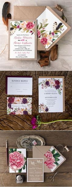 the wedding stationery is laid out and ready to be used