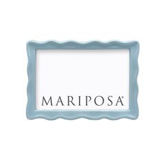 a blue frame with the word marposa on it