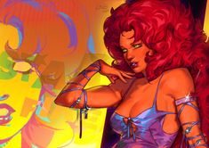 Starfire Fanart, Fan Art Dc, Fashion Zine, Tim Drake Red Robin, George Perez, Teen Titan, Anime Cover Photo, Comic Pictures