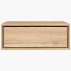 an empty wooden box on a white background