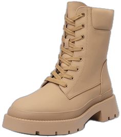 Beige Combat Boots For Winter, Spring Medium Width Flat Heel Combat Boots, Fall Season Synthetic Combat Boots, Beige Lace-up Combat Boots For Spring, Beige High Ankle Combat Boots For Spring, Spring Beige Lace-up Combat Boots, Beige Ankle Combat Boots For Spring, Beige Platform Lace-up Boots For Spring, Beige Platform Lace-up Boots