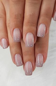 Simple Wedding Nails, Glittery Nails, Nagel Tips, Wedding Nails Design, Bride Nails, Pink Nail Designs, Oval Nails