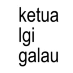 the words ketua igi galaau are in black and white letters on a white background