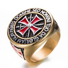 Knights Templar Ring Cross Of Lorraine, Crusader Cross, Silver Knight, Knight Templar, Masonic Ring, Biker Rings, Healthy Recipe Ideas, Jewelry Styles