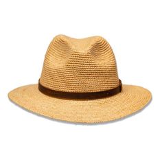 Are you looking for a classic fedora style that you can wear all day? Our Saint Martin Raffia Fedora With a Leather Band offers sun protection and chic style all in one. Available in a neutral straw material with a faux leather hat band, this accessory is a popular option for hat wearers who love a versatile option they can take from casual to formal settings. Even better, this classic style features cooling, comfortable material designed to offer maximum heat and UV protection in warm weather. Browse the unique features of this raffia fedora hat below. A Beautiful Raffia Fedora Hat for Any Occasion The Saint Martin Raffia Straw Fedora Hat offers a comfortable fit and soft, UV-protective material. Since raffia straw is known for its smooth texture and cooling properties, we recommend this Fedora Style, Modern Hat, Outback Hat, Mens Hats Fashion, Straw Fedora Hat, Hat Stores, Leather Hat, Straw Fedora