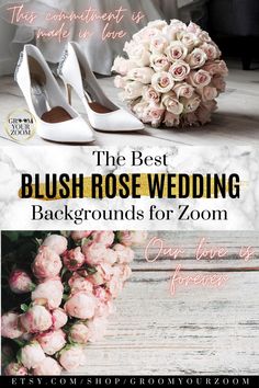 the best blush rose wedding backgrounds for zoom