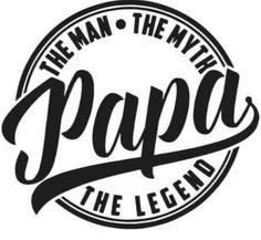 the man, the myth, and the legend logo for papa's beer company