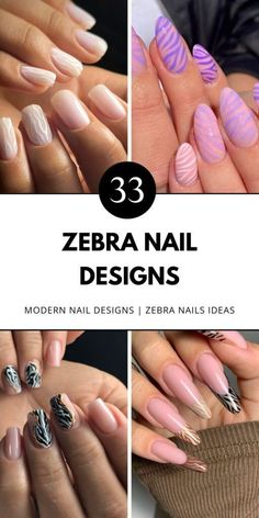 Explore cool zebra nail art designs perfect for short nails and French styles. Save this pin to your nail art board and read the article for more inspiration. Zebra Nail Designs, Zebra Nail Art, Hot Nail Designs, Purple Zebra, Zebra Nails, French Tip Nail Designs, Short Square Nails, Modern Nails, Nail Type