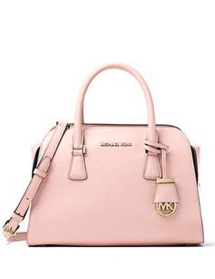 Michael Michael Kors Harper Medium Leather Satchel Bag Luxury Michael Kors Satchel With Silver-tone Hardware, Cheap Pink Satchel With Top Carry Handle, Nude Bags, Trending Handbags, Leather Satchel Handbags, Nude Shoes, Best Handbags, Leather Satchel Bag, Trending Handbag