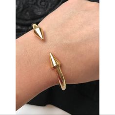 Gold Spikes Bracelet. Everyday Adjustable Metal Cuff Bracelet, Chic Adjustable Nickel-free Jewelry, Chic Adjustable Nickel Free Jewelry, Trendy Adjustable Everyday Bangle, Trendy Nickel-free Bracelets, Trendy Nickel-free Bracelets As Fashion Accessory, Trendy Adjustable Jubilee Bracelet Bangle, Nickel-free Trendy Cuff Bracelet, Chic Adjustable Metal Bangle