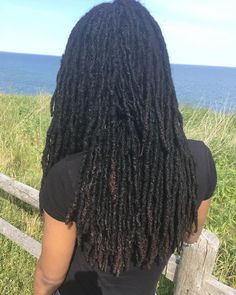 Long Fluffy Locs, Pencil Sized Locs, Mid Back Locs, Auburn Locs, Locs Women, Healthy Locs, Loc Goals, Leda Muir, Long Locs