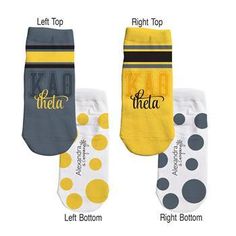 Sorority No Show Socks - a3006 Sorority Decorations, Tri Delt, Tri Delta