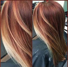 Salon Lofts, Red And Blonde, Red Blonde Hair, Gorgeous Hair Color, Beautiful Hair Color, Hair Creations, Auburn Hair