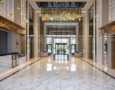 the lobby is clean and ready for customers to use in their own hotel or apartment