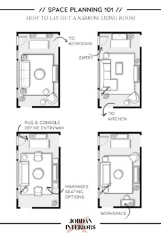 the floor plan for a small space with three separate rooms and one bathroom in each