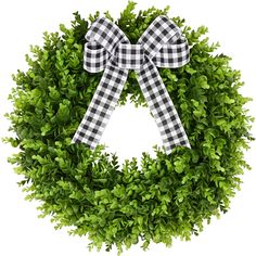 PRICES MAY VARY. 【All year round wreath】Available all year round:spring, summer, fall, and winter. Add themed decorations according to the festival, this is a flexible and versatile wreath. 【High quality material】 Artificial plastic box wood wreath, indoor farmhouse wreath, handmade, super realistic. Only use A+ quality boxwood leaves to ensure your wreath looks beautiful The wreath is made of high quality plastic boxwood leaves. 【Durable】This compact green wreath has UV protection, which preven Round Boxwood, Boxwood Wreath Front Door, Summer Greenery, Homemade Wreaths, Front Door Wreaths, Spring Front Door Wreaths, Wood Wreath, Wedding Party Decor, Fabric Wreath